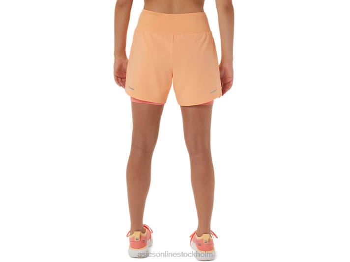 Asics väg 2-n-1 5,5 i korthet kvinnor D6D02564 sommardyn/papaja
