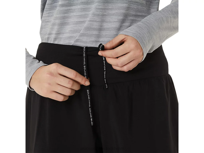 Asics väg 2-n-1 5,5 i korthet kvinnor D6D03002 prestanda svart