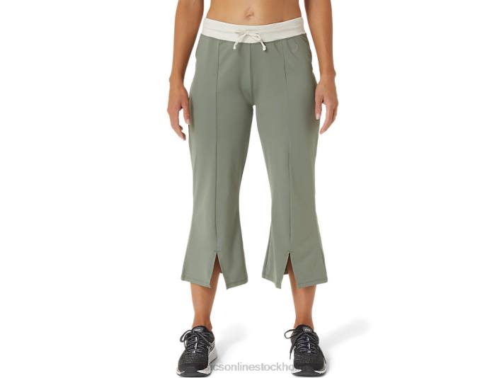 Asics w återanvänd flare byxa kvinnor D6D02740 lavgrön/björk