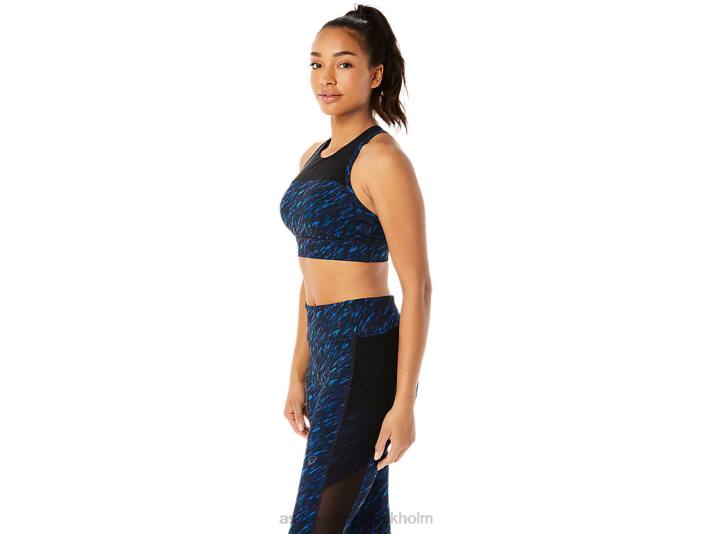 Asics kate strappy bh kvinnor D6D03513 nattskugga/lake drive print