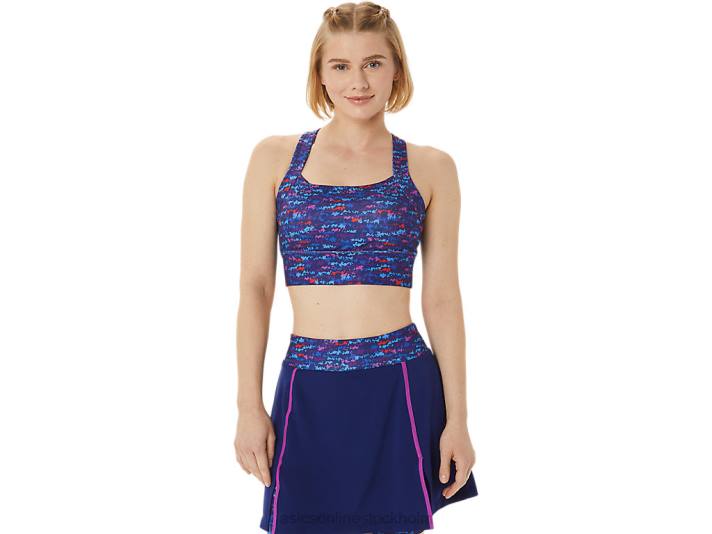 Asics ny stark bh med 92 tryck kvinnor D6D03007 tennis japan borstad aop orkidé