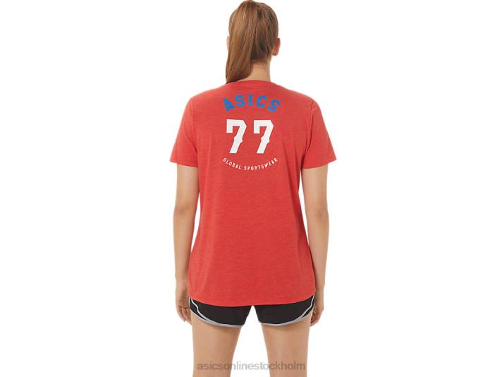 Asics Heritage americana v-ringad 1977 kvinnor D6D02821 klassisk röd ljung
