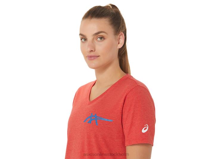 Asics Heritage americana v-ringad 1977 kvinnor D6D02821 klassisk röd ljung