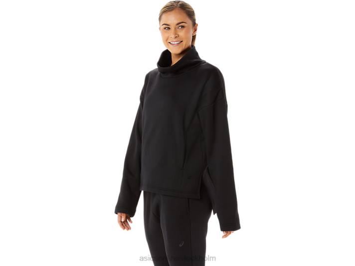 Asics borstad stickad tröja kvinnor D6D02911 prestanda svart