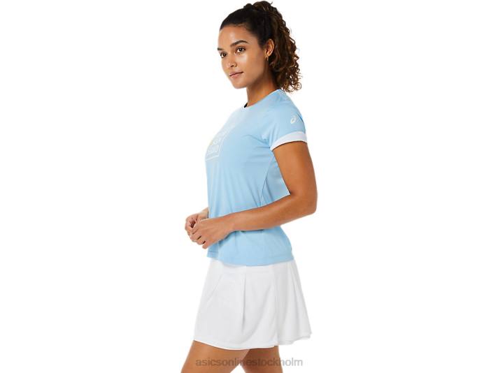 Asics domstol grafisk t-shirt kvinnor D6D03491 arktisk himmel