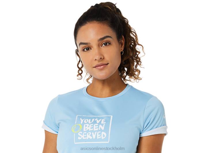 Asics domstol grafisk t-shirt kvinnor D6D03491 arktisk himmel
