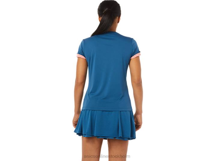 Asics domstol grafisk t-shirt kvinnor D6D03514 ljus indigo