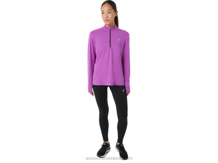 Asics färdigställd halv dragkedja kvinnor D6D02933 orkidé/fransk blå