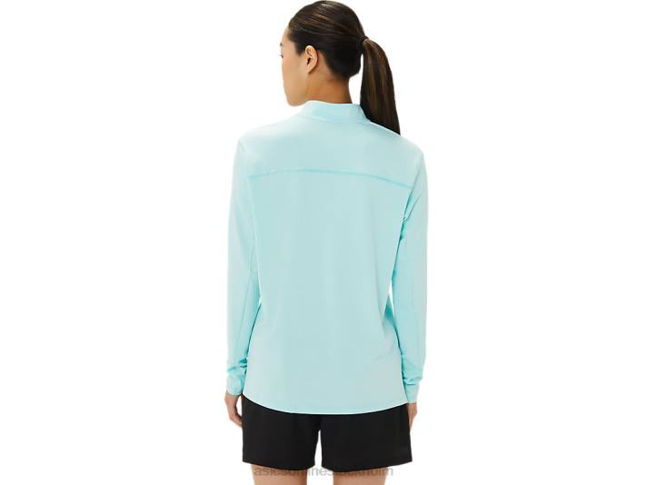 Asics färdigställd halv zip lam kvinnor D6D03307 klarblå/fransk blå