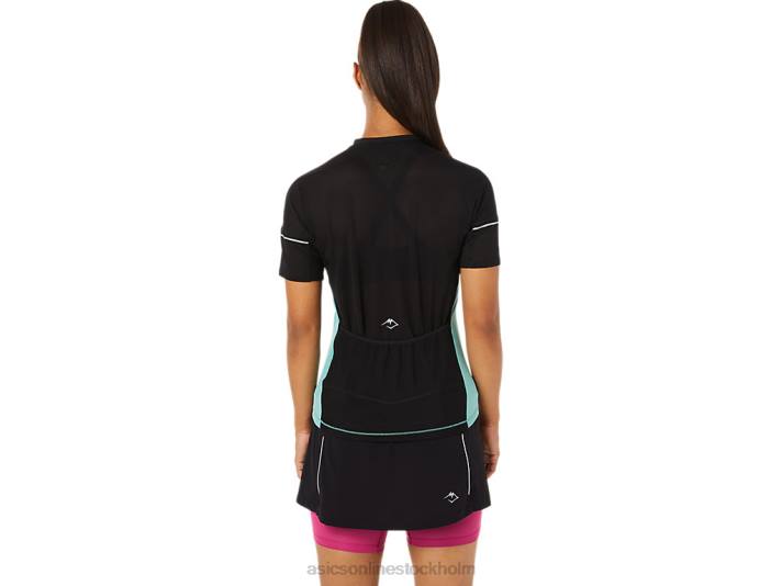 Asics fujitrail topp kvinnor D6D03401 salvia/performance svart