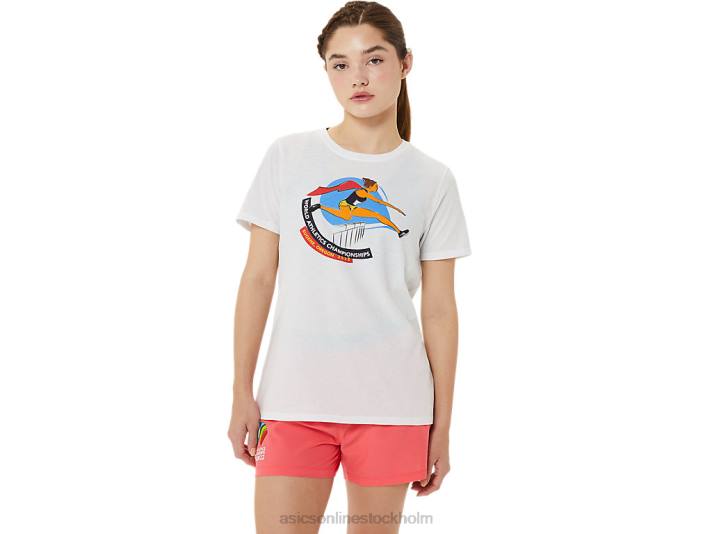 Asics grafisk kortärmad wch kvinnor D6D03215 lysande vit