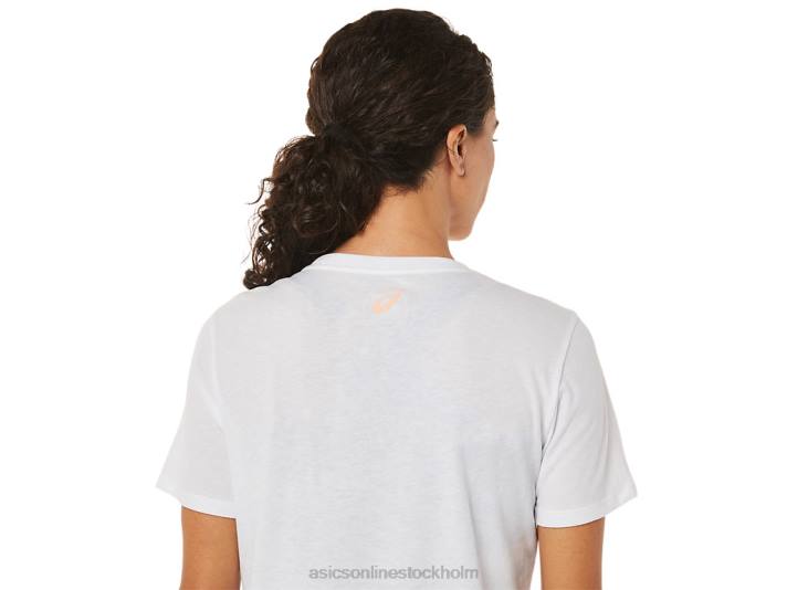 Asics grafisk t-shirt kvinnor D6D03574 lysande vit