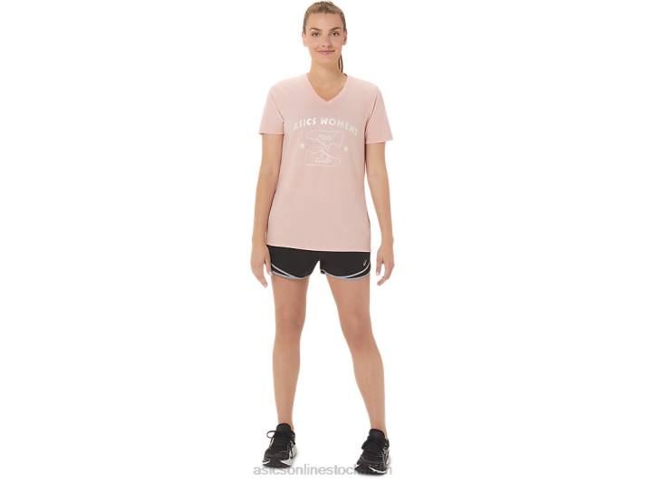 Asics kör klubb v-ringad kvinnor D6D02813 frostad ros