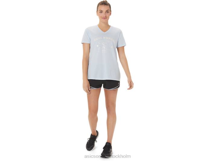 Asics kör klubb v-ringad kvinnor D6D03066 mjuk himmel