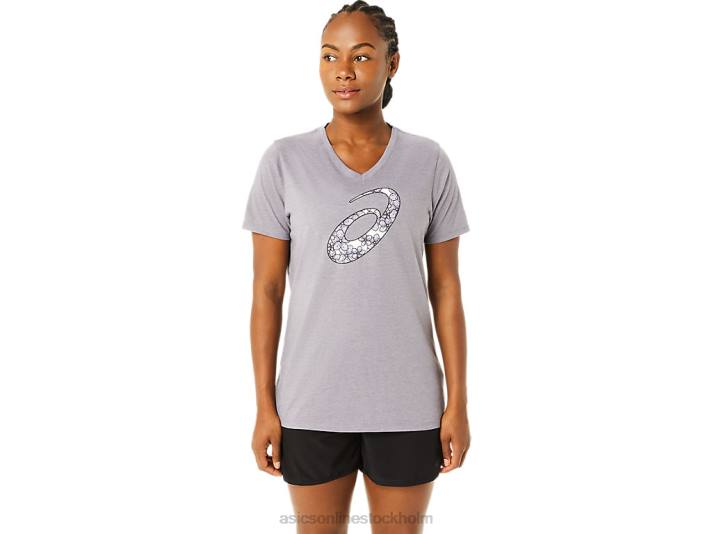 Asics kortärmad cherry blossom vneck kvinnor D6D03644 lavendelgrå ljung