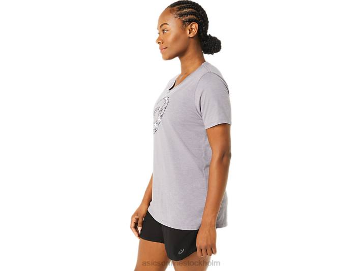 Asics kortärmad cherry blossom vneck kvinnor D6D03644 lavendelgrå ljung