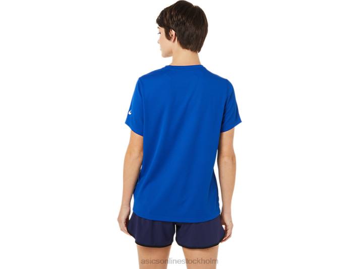 Asics lam ready-set ii kort ärm 2 kvinnor D6D03629 blå
