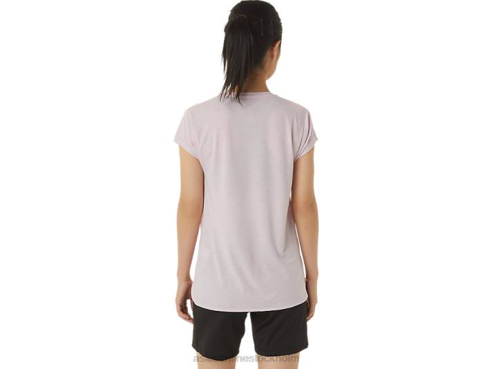 Asics ljung vneck topp kvinnor D6D02746 knappt rosenljung