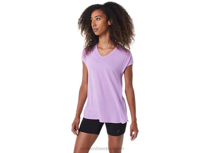 Asics ljung vneck topp kvinnor D6D03046 lavendel glöd ljung