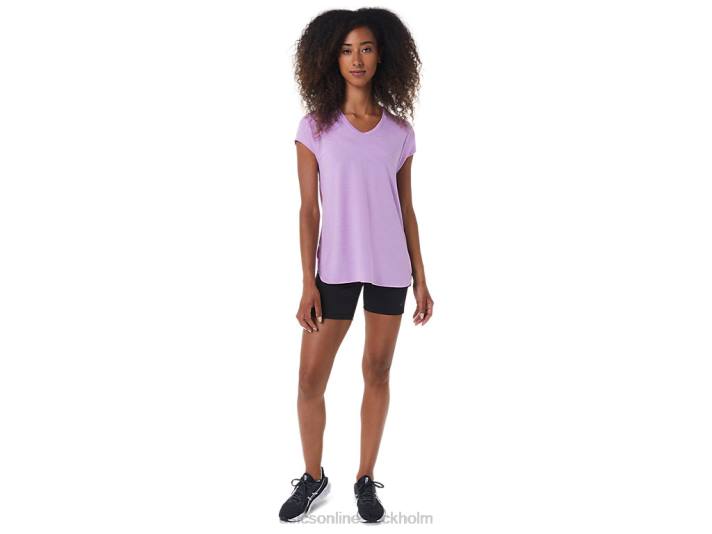 Asics ljung vneck topp kvinnor D6D03046 lavendel glöd ljung