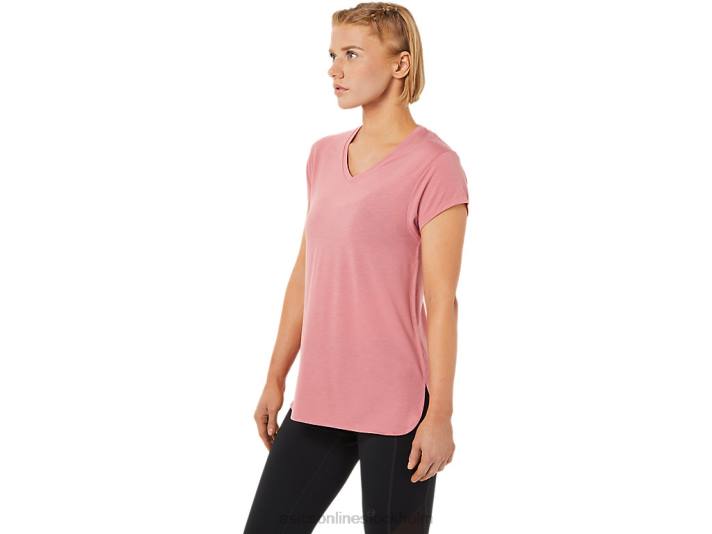 Asics ljung vneck topp kvinnor D6D03838 rökig rosljung