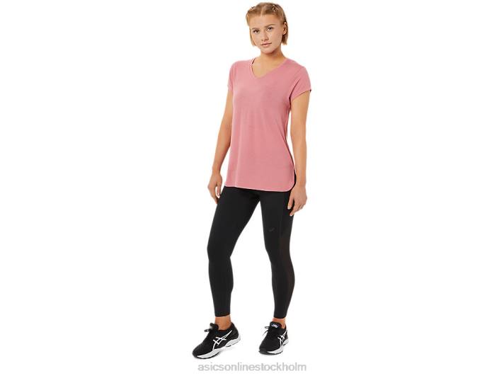 Asics ljung vneck topp kvinnor D6D03838 rökig rosljung