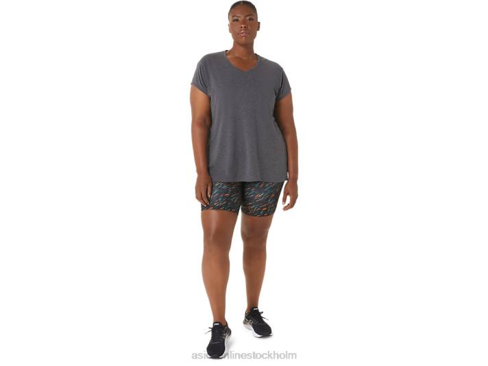 Asics ljung vneck topp kvinnor D6D04092 mörkgrå ljung