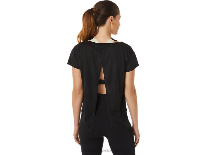 Asics movekoyo jacquard kortärmad topp kvinnor D6D02763 prestanda svart