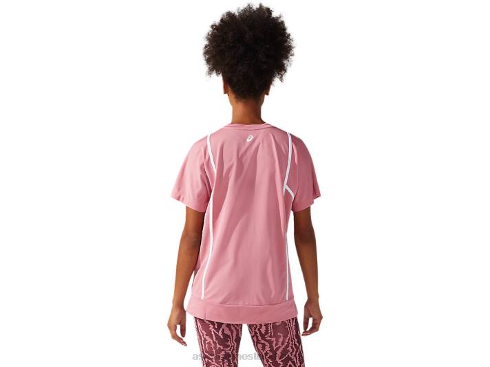 Asics ny stark 92 kortärmad topp kvinnor D6D03817 smokey rose/briljant vit