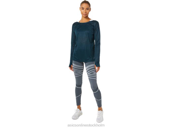 Asics öppen rygg långärmad topp kvinnor D6D03378 fransk blå