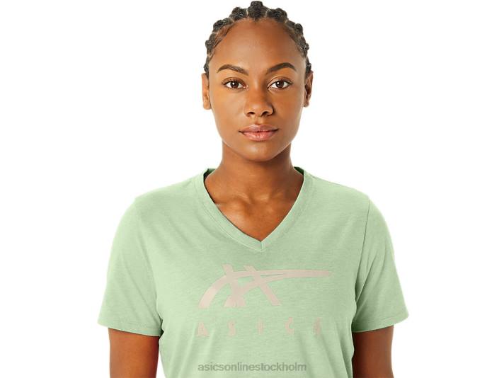 Asics ränder v-ringad kvinnor D6D02214 viska grön ljung