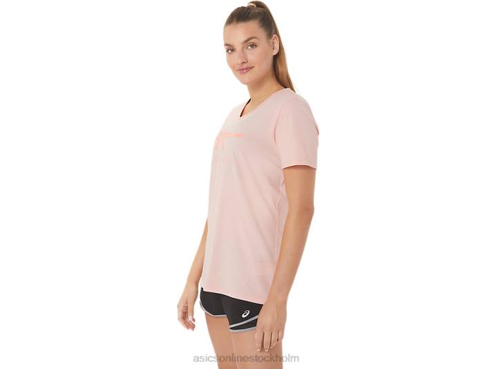 Asics ränder v-ringad kvinnor D6D03047 frostad ros