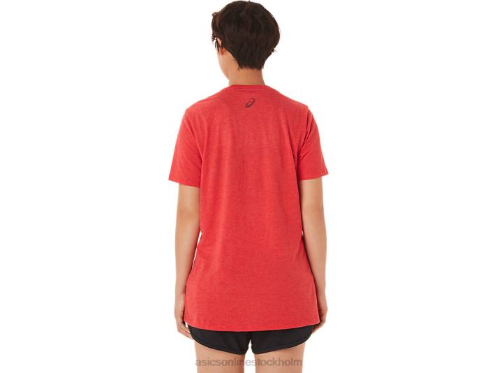 Asics ränder v-ringad kvinnor D6D03422 klassisk röd ljung