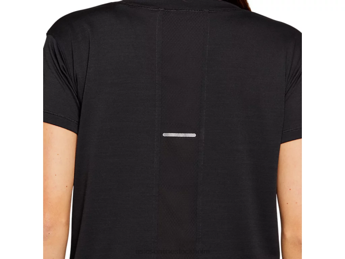 Asics race crop kortärmad topp kvinnor D6D04142 prestanda svart