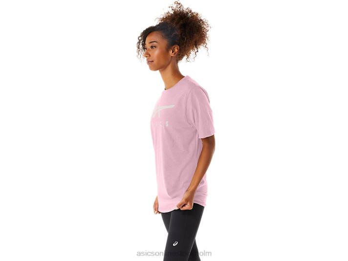 Asics randig kortärmad t-shirt kvinnor D6D073 rosa salt