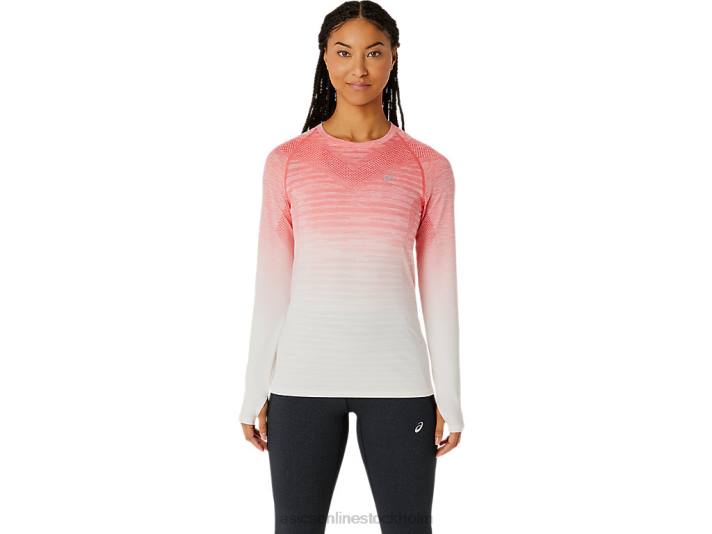 Asics sömlös långärmad topp kvinnor D6D02210 grädde/papaja