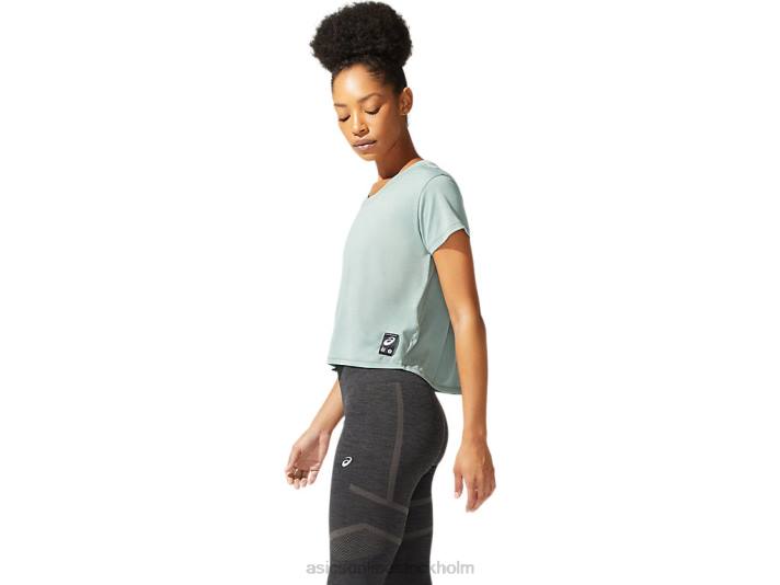 Asics sakura kortärmad crop top kvinnor D6D03977 skiffergrå
