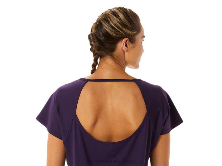 Asics sido slits kortärmad topp kvinnor D6D02928 nattskugga