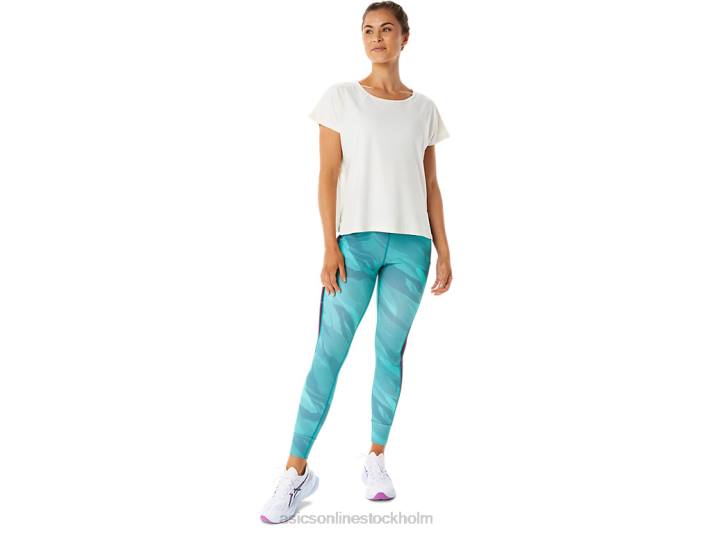 Asics sido slits kortärmad topp kvinnor D6D02941 grädde