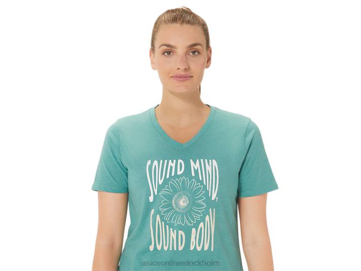 Asics solros slogan v-ringad kvinnor D6D02814 salvia ljung