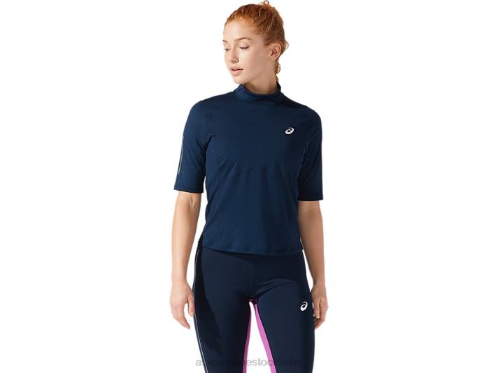 Asics synlig kortärmad topp kvinnor D6D04064 fransk blå