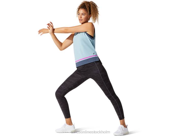 Asics färgblock tank kvinnor D6D04066 rök blå