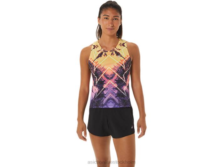 Asics maraton tank kvinnor D6D02316 ljusorange/orange pop/ametist