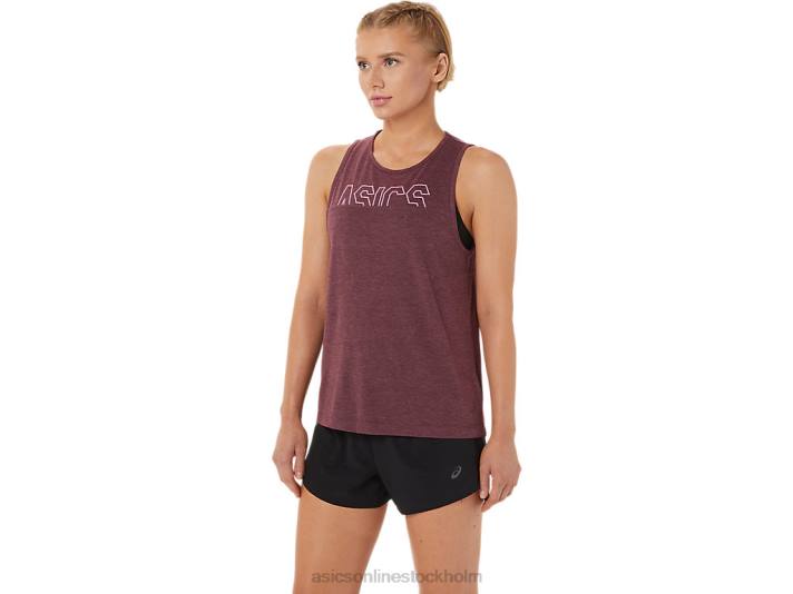 Asics muskeltank kvinnor D6D03666 djup kärrljung/drakfrukt