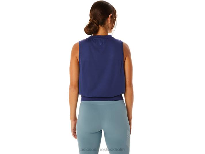 Asics nagino flex ärmlös topp kvinnor D6D02145 indigoblå