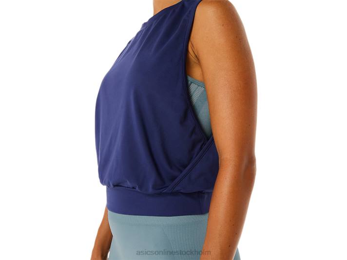 Asics nagino flex ärmlös topp kvinnor D6D02145 indigoblå