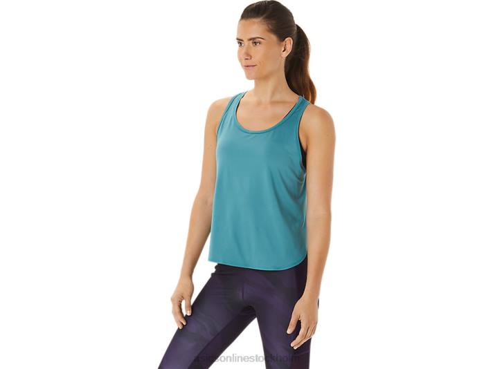 Asics sido slits ärmlös topp kvinnor D6D02938 dimmig tall