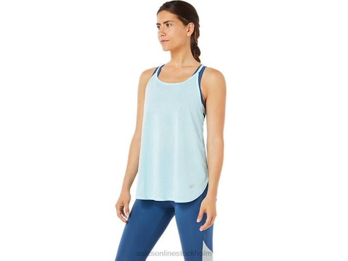 Asics slitsad ärmlös topp kvinnor D6D03364 klarblå