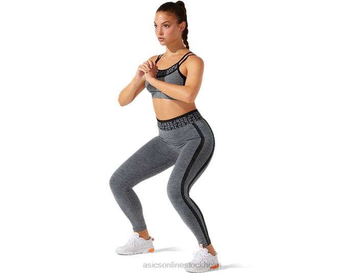 Asics beskuren logotyp sömlös tight kvinnor D6D03935 prestanda svart/grafitgrå