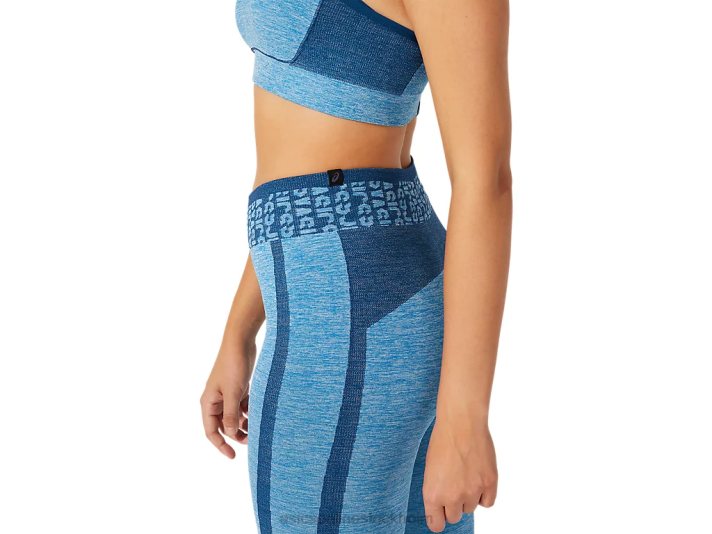 Asics beskuren logotyp sömlös tight kvinnor D6D03947 reborn blue/mako blue